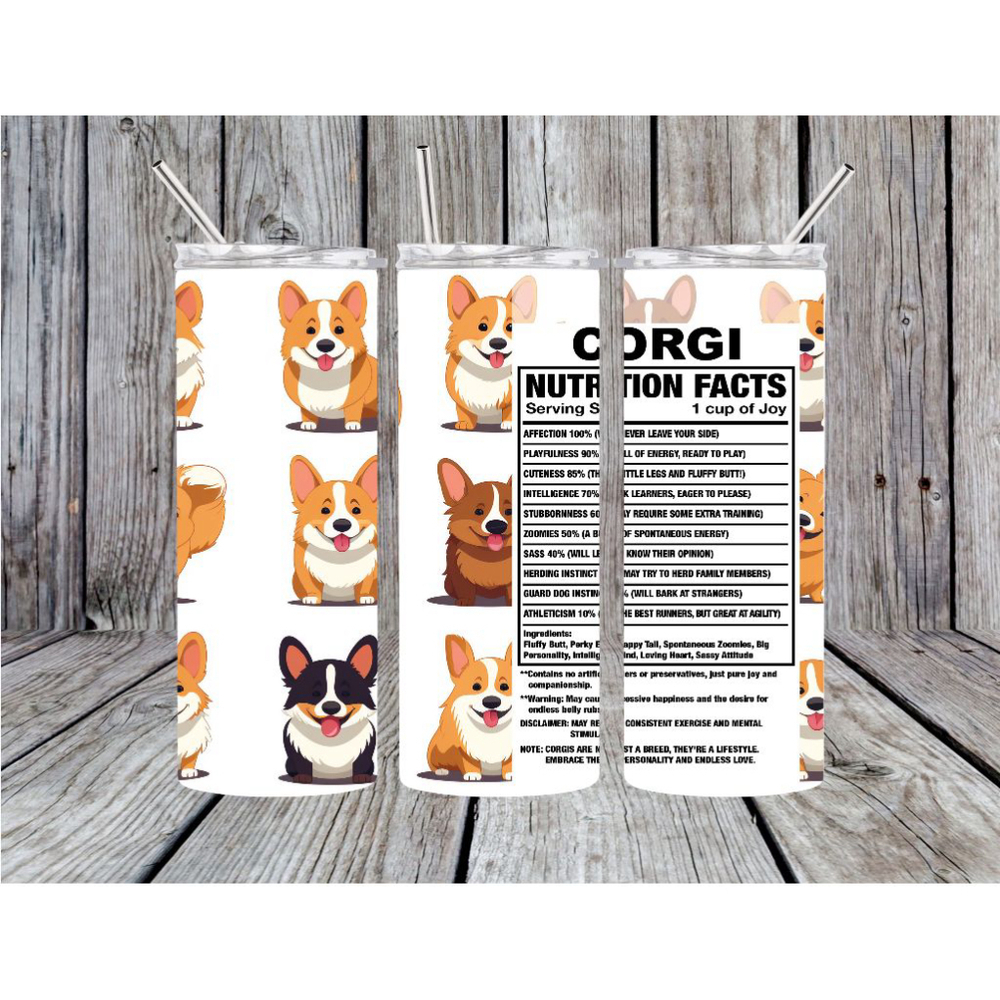 Corgi metal tumbler, corgi lover, insulated tumbler, water bottle, stainless